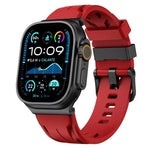 สายรัดนาฬิกาซิลิโคนหัวเข็มขัดหมุดสีดำ สำหรับ Apple Watch 46mm / 49mm / 45mm / 44mm, สำหรับ Apple Watch 42mm / 41mm / 40mm / 38mm