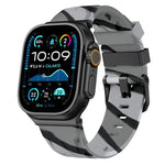 สายรัดนาฬิกาซิลิโคนหัวเข็มขัดหมุดสีดำ สำหรับ Apple Watch 46mm / 49mm / 45mm / 44mm, สำหรับ Apple Watch 42mm / 41mm / 40mm / 38mm