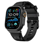 สายรัดนาฬิกาซิลิโคนหัวเข็มขัดหมุดสีดำ สำหรับ Apple Watch 46mm / 49mm / 45mm / 44mm, สำหรับ Apple Watch 42mm / 41mm / 40mm / 38mm
