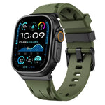 สายรัดนาฬิกาซิลิโคนหัวเข็มขัดหมุดสีดำ สำหรับ Apple Watch 46mm / 49mm / 45mm / 44mm, สำหรับ Apple Watch 42mm / 41mm / 40mm / 38mm
