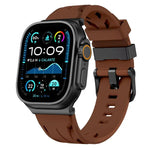 สายรัดนาฬิกาซิลิโคนหัวเข็มขัดหมุดสีดำ สำหรับ Apple Watch 46mm / 49mm / 45mm / 44mm, สำหรับ Apple Watch 42mm / 41mm / 40mm / 38mm