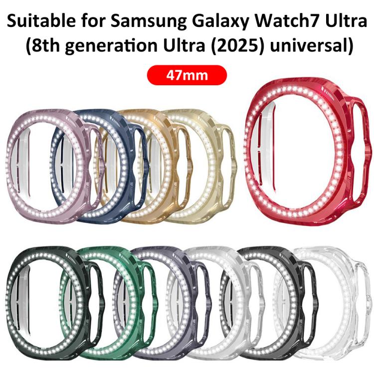 xDfind ฝาครอบนาฬิกา PC รูปเพชรแถวเดียวแบบกลวง สำหรับ Samsung Galaxy Watch Ultra 47mm / Ultra 2025