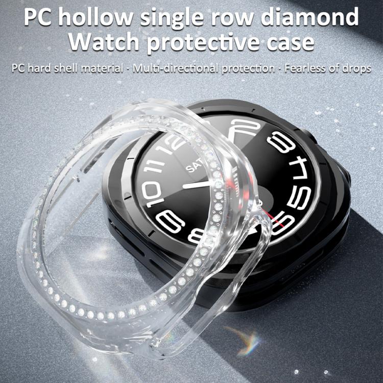 xDfind ฝาครอบนาฬิกา PC รูปเพชรแถวเดียวแบบกลวง สำหรับ Samsung Galaxy Watch Ultra 47mm / Ultra 2025