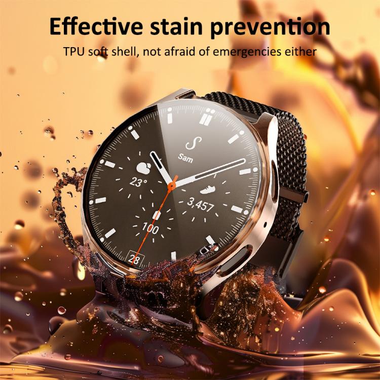 ฝาครอบเรือนนาฬิกา TPU แบบบูรณาการฟิล์มกระจกนิรภัย xDfind สำหรับ Samsung Galaxy Watch7 44mm, สำหรับ Samsung Galaxy Watch7 40mm