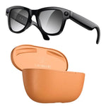 M02 Ultra 8MP Camera AI Smart Glasses Photochromic Lenses, with Black Charging Case, with Brown Charging Case