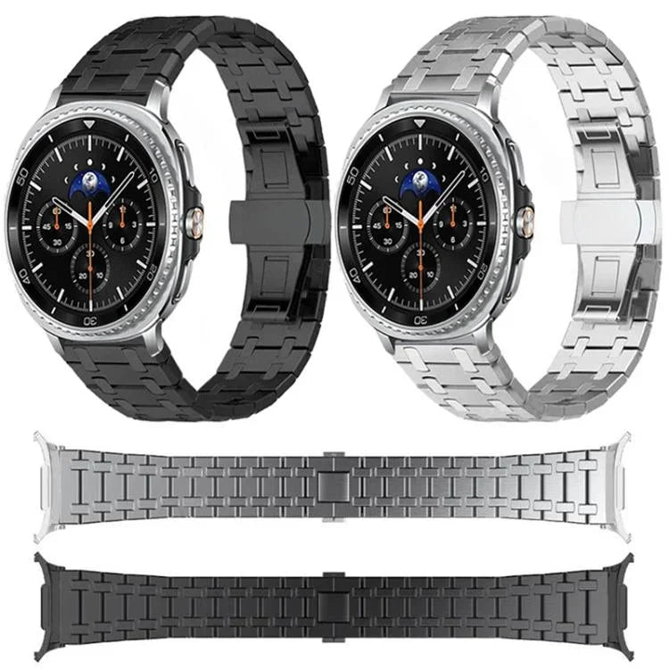 สายสายนาฬิกาโลหะผสมไทเทเนียมหัวเข็มขัดผีเสื้อ สำหรับ Samsung Galaxy Watch Ultra 47 มม. / Ultra 2025, สำหรับ Samsung Galaxy Watch8 / Watch8 Classic