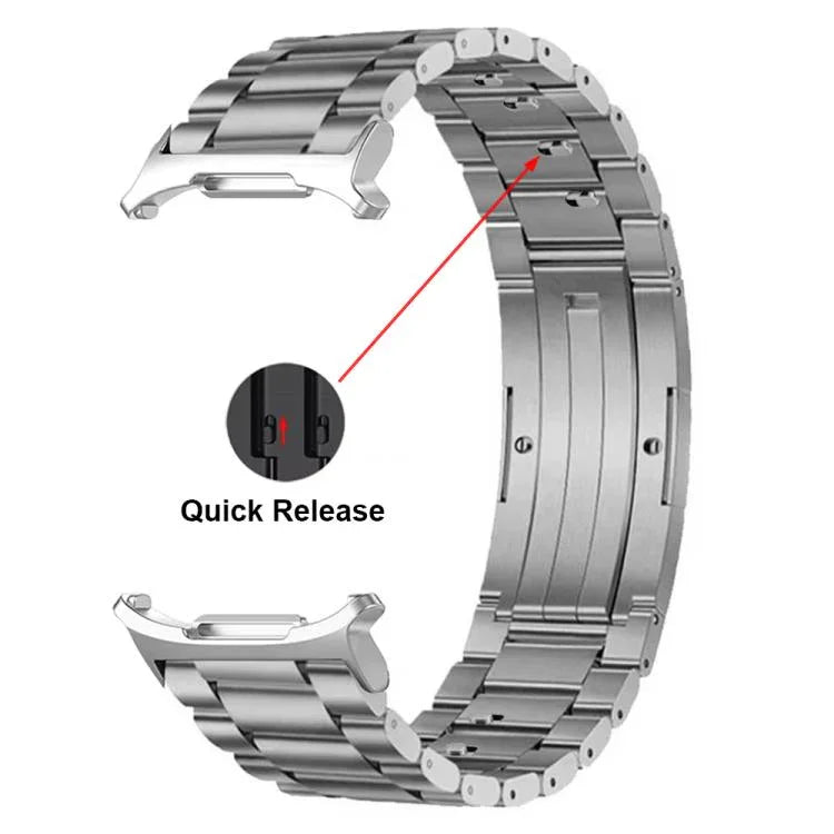 สายสายนาฬิกาโลหะผสมไทเทเนียมหัวเข็มขัด HW เม็ดสามชิ้นถอดได้ สำหรับ Samsung Galaxy Watch Ultra 47 มม. / Ultra 2025, สำหรับ Samsung Galaxy Watch8 / Watch8 Classic