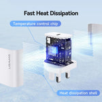 USAMS CC227 T65 PD20W USB-C / Type-C Single Port Fast Charger, UK Plug, CC227