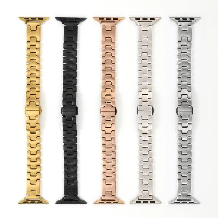 สายรัดนาฬิกาโลหะสแตนเลสสตีลรูปตัว H กว้าง 14 มม. สำหรับ Apple Watch 46mm / 49mm / 45mm / 44mm, สำหรับ Apple Watch 42mm / 41mm / 40mm / 38mm