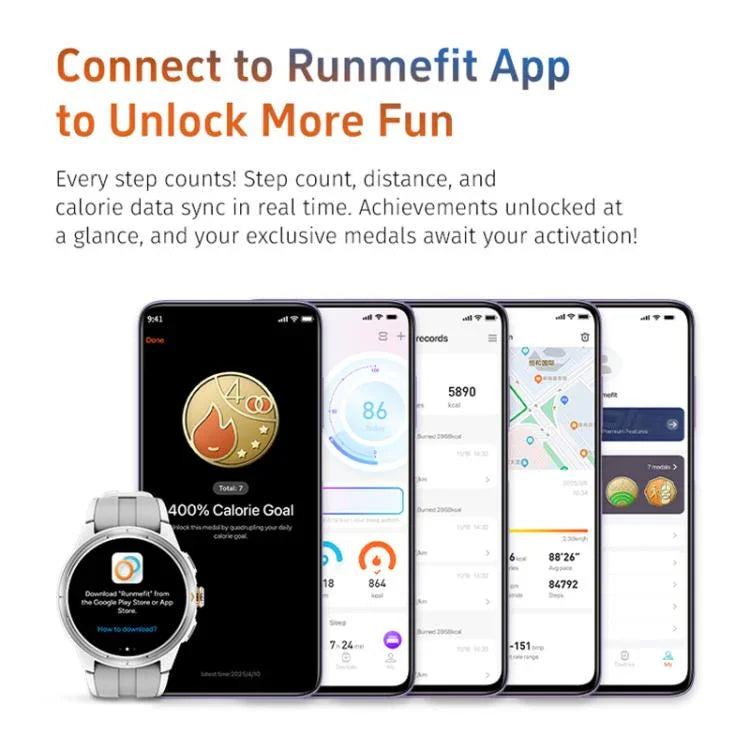 นาฬิกาอัจฉริยะ GTR6 หน้าจอ AMOLED ขนาด 1.43 นิ้ว สำหรับนักวิ่งในเมือง กันน้ำ IP68 รองรับการวัดอัตราการเต้นของหัวใจ