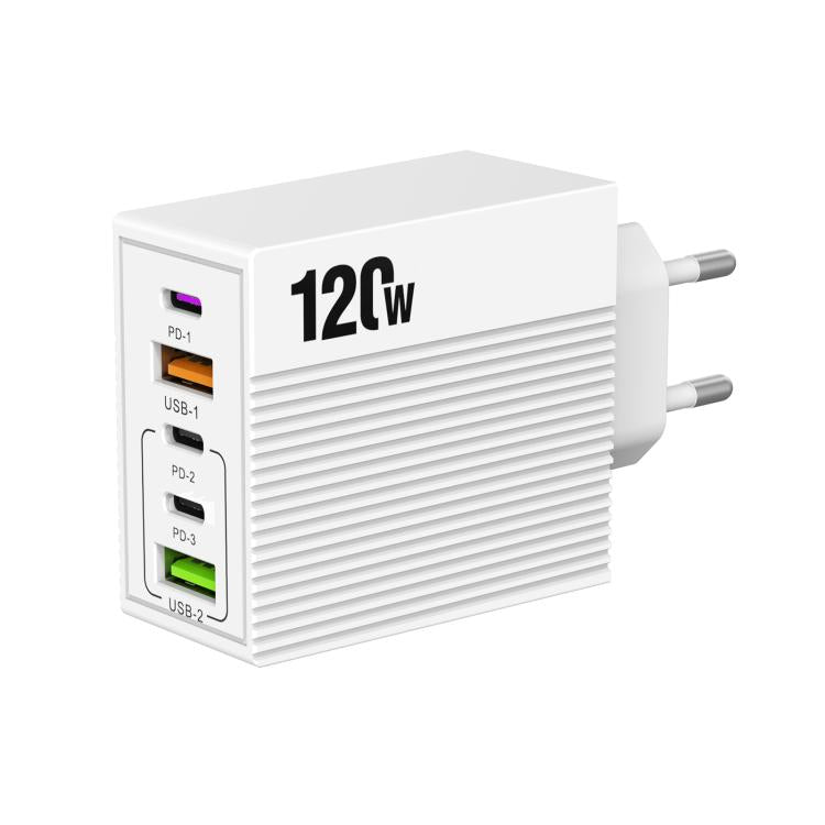 ADC-F007 120W 3xType-C Dual USB Multi-Port Charger, US Plug, EU Plug, UK Plug