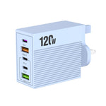ADC-F007 120W 3xType-C Dual USB Multi-Port Charger, US Plug, EU Plug, UK Plug