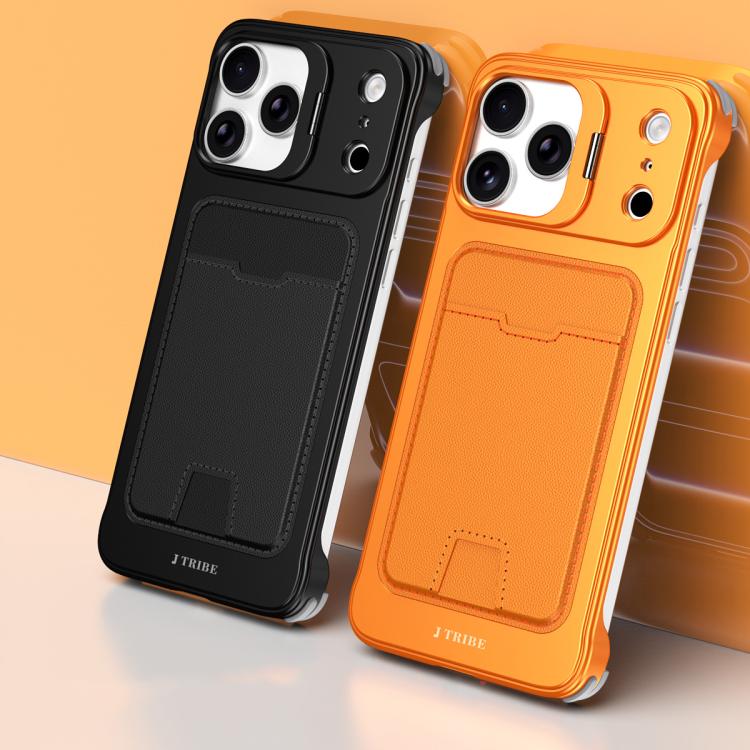 เคสโทรศัพท์ J TRIBE แบบไม่มีกรอบโลหะพร้อมช่องใส่บัตรและที่ใส่เลนส์ สำหรับ iPhone 17 Pro Max, iPhone 17 Pro, iPhone 17, iPhone Air, iPhone 16 Pro Max, iPhone 16 Pro, iPhone 15 Pro Max, iPhone 15 Pro