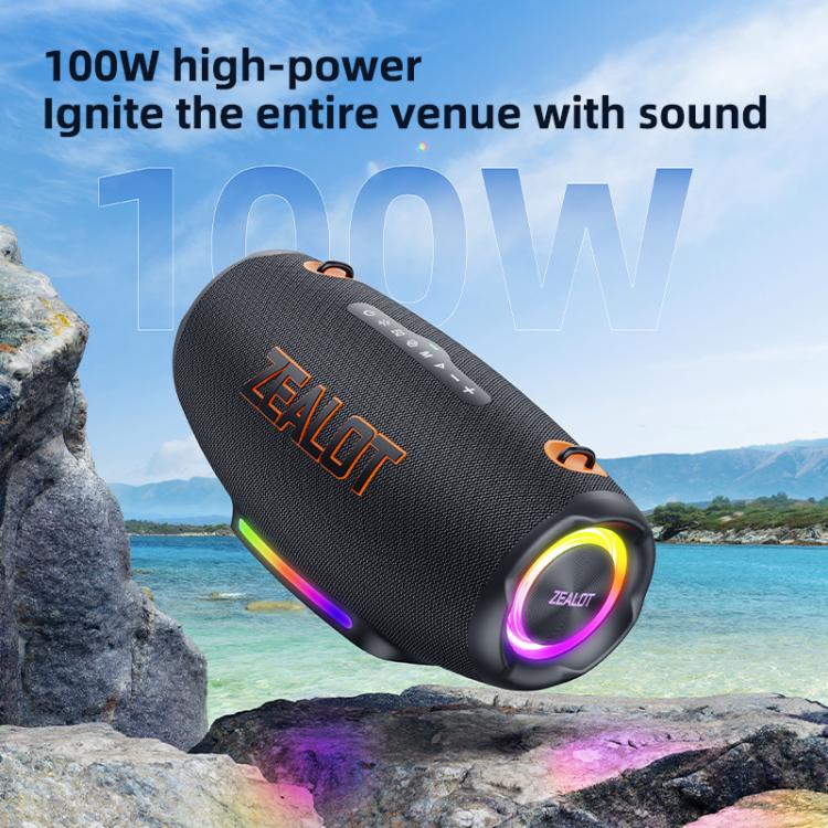 ลำโพง Bluetooth กลางแจ้งแบบพกพา Zealot S127 100W สีสันสดใส