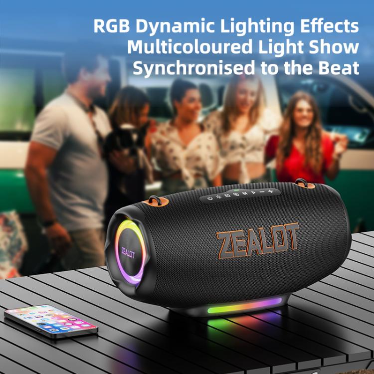 ลำโพง Bluetooth กลางแจ้งแบบพกพา Zealot S127 100W สีสันสดใส