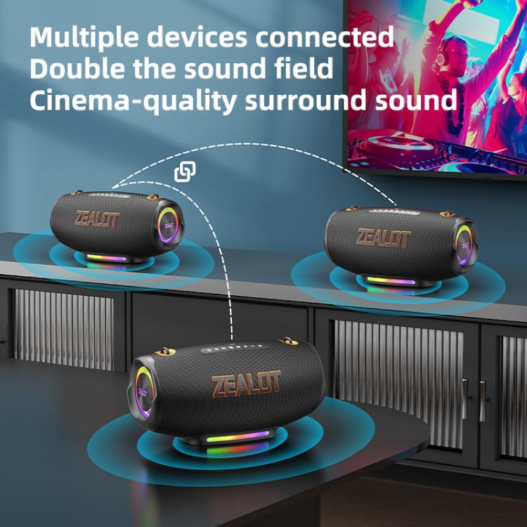 ลำโพง Bluetooth กลางแจ้งแบบพกพา Zealot S127 100W สีสันสดใส