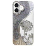 เคสโทรศัพท์ TPU ชุบไฟฟ้าลายดอกบัวแกะสลักกลวงประดับคริสตัลกลิตเตอร์ สำหรับ iPhone 15, สำหรับ iPhone 14, สำหรับ iPhone 14 Pro, สำหรับ iPhone 14 Pro Max, สำหรับ iPhone 13 Pro Max, สำหรับ iPhone 13 Pro, สำหรับ iPhone 13, สำหรับ iPhone 12
