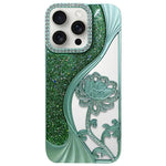 เคสโทรศัพท์ TPU ชุบไฟฟ้าลายดอกบัวแกะสลักกลวงประดับคริสตัลกลิตเตอร์ สำหรับ iPhone 15, สำหรับ iPhone 14, สำหรับ iPhone 14 Pro, สำหรับ iPhone 14 Pro Max, สำหรับ iPhone 13 Pro Max, สำหรับ iPhone 13 Pro, สำหรับ iPhone 13, สำหรับ iPhone 12