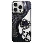 เคสโทรศัพท์ TPU ชุบไฟฟ้าลายดอกบัวแกะสลักกลวงประดับคริสตัลกลิตเตอร์ สำหรับ iPhone 15, สำหรับ iPhone 14, สำหรับ iPhone 14 Pro, สำหรับ iPhone 14 Pro Max, สำหรับ iPhone 13 Pro Max, สำหรับ iPhone 13 Pro, สำหรับ iPhone 13, สำหรับ iPhone 12