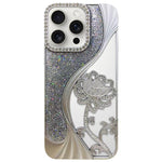 เคสโทรศัพท์ TPU ชุบไฟฟ้าลายดอกบัวแกะสลักกลวงประดับคริสตัลกลิตเตอร์ สำหรับ iPhone 15, สำหรับ iPhone 14, สำหรับ iPhone 14 Pro, สำหรับ iPhone 14 Pro Max, สำหรับ iPhone 13 Pro Max, สำหรับ iPhone 13 Pro, สำหรับ iPhone 13, สำหรับ iPhone 12