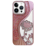เคสโทรศัพท์ TPU ชุบไฟฟ้าลายดอกบัวแกะสลักกลวงประดับคริสตัลกลิตเตอร์ สำหรับ iPhone 12 Pro Max, สำหรับ iPhone 12 Pro, สำหรับ iPhone 11 Pro Max, สำหรับ iPhone 11