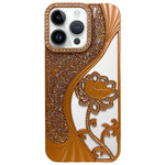 เคสโทรศัพท์ TPU ชุบไฟฟ้าลายดอกบัวแกะสลักกลวงประดับคริสตัลกลิตเตอร์ สำหรับ iPhone 12 Pro Max, สำหรับ iPhone 12 Pro, สำหรับ iPhone 11 Pro Max, สำหรับ iPhone 11