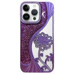 เคสโทรศัพท์ TPU ชุบไฟฟ้าลายดอกบัวแกะสลักกลวงประดับคริสตัลกลิตเตอร์ สำหรับ iPhone 12 Pro Max, สำหรับ iPhone 12 Pro, สำหรับ iPhone 11 Pro Max, สำหรับ iPhone 11