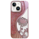 เคสโทรศัพท์ TPU ชุบไฟฟ้าลายดอกบัวแกะสลักกลวงประดับคริสตัลกลิตเตอร์ สำหรับ iPhone 12 Pro Max, สำหรับ iPhone 12 Pro, สำหรับ iPhone 11 Pro Max, สำหรับ iPhone 11