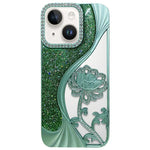 เคสโทรศัพท์ TPU ชุบไฟฟ้าลายดอกบัวแกะสลักกลวงประดับคริสตัลกลิตเตอร์ สำหรับ iPhone 12 Pro Max, สำหรับ iPhone 12 Pro, สำหรับ iPhone 11 Pro Max, สำหรับ iPhone 11