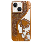 เคสโทรศัพท์ TPU ชุบไฟฟ้าลายดอกบัวแกะสลักกลวงประดับคริสตัลกลิตเตอร์ สำหรับ iPhone 12 Pro Max, สำหรับ iPhone 12 Pro, สำหรับ iPhone 11 Pro Max, สำหรับ iPhone 11