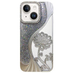 เคสโทรศัพท์ TPU ชุบไฟฟ้าลายดอกบัวแกะสลักกลวงประดับคริสตัลกลิตเตอร์ สำหรับ iPhone 12 Pro Max, สำหรับ iPhone 12 Pro, สำหรับ iPhone 11 Pro Max, สำหรับ iPhone 11