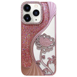 เคสโทรศัพท์ TPU ชุบไฟฟ้าลายดอกบัวแกะสลักกลวงประดับคริสตัลกลิตเตอร์ สำหรับ iPhone 12 Pro Max, สำหรับ iPhone 12 Pro, สำหรับ iPhone 11 Pro Max, สำหรับ iPhone 11
