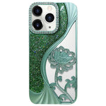 เคสโทรศัพท์ TPU ชุบไฟฟ้าลายดอกบัวแกะสลักกลวงประดับคริสตัลกลิตเตอร์ สำหรับ iPhone 12 Pro Max, สำหรับ iPhone 12 Pro, สำหรับ iPhone 11 Pro Max, สำหรับ iPhone 11