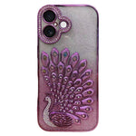 เคสโทรศัพท์ TPU ชุบไฟฟ้าลายไก่ฟ้าประดับคริสตัลกลิตเตอร์พร้อมฟิล์มเลนส์ สำหรับ iPhone 17 Pro Max, สำหรับ iPhone 17 Pro, สำหรับ iPhone 17, สำหรับ iPhone 16 Pro Max, สำหรับ iPhone 16 Pro, สำหรับ iPhone 16 Plus, สำหรับ iPhone 16, สำหรับ iPhone 15 Pro Max