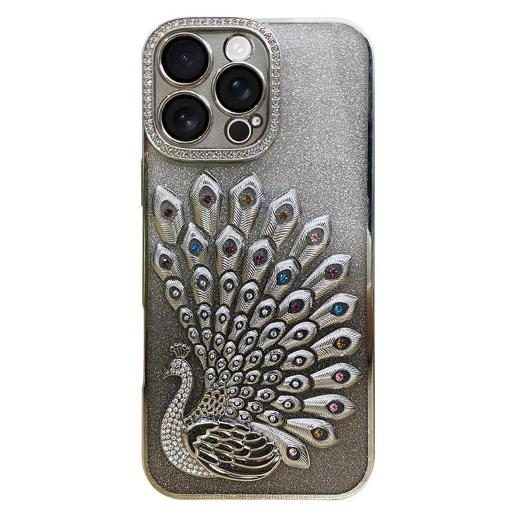 เคสโทรศัพท์ TPU ชุบไฟฟ้าลายไก่ฟ้าประดับคริสตัลกลิตเตอร์พร้อมฟิล์มเลนส์ สำหรับ iPhone 17 Pro Max, สำหรับ iPhone 17 Pro, สำหรับ iPhone 17, สำหรับ iPhone 16 Pro Max, สำหรับ iPhone 16 Pro, สำหรับ iPhone 16 Plus, สำหรับ iPhone 16, สำหรับ iPhone 15 Pro Max