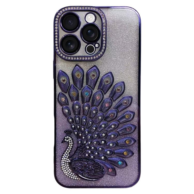 เคสโทรศัพท์ TPU ชุบไฟฟ้าลายไก่ฟ้าประดับคริสตัลกลิตเตอร์พร้อมฟิล์มเลนส์ สำหรับ iPhone 17 Pro Max, สำหรับ iPhone 17 Pro, สำหรับ iPhone 17, สำหรับ iPhone 16 Pro Max, สำหรับ iPhone 16 Pro, สำหรับ iPhone 16 Plus, สำหรับ iPhone 16, สำหรับ iPhone 15 Pro Max