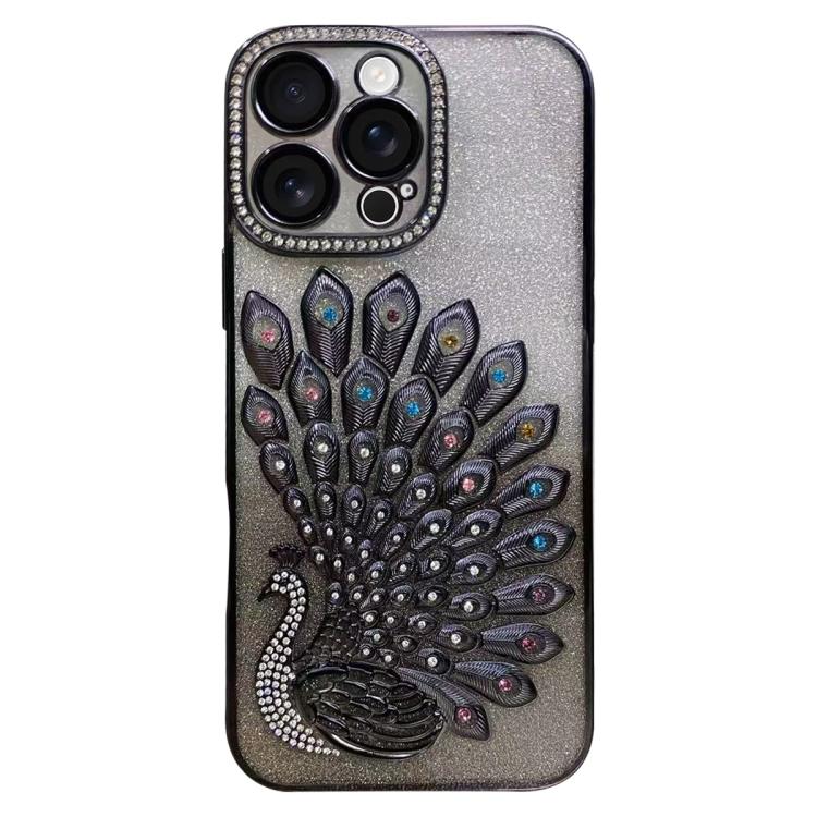 เคสโทรศัพท์ TPU ชุบไฟฟ้าลายไก่ฟ้าประดับคริสตัลกลิตเตอร์พร้อมฟิล์มเลนส์ สำหรับ iPhone 17 Pro Max, สำหรับ iPhone 17 Pro, สำหรับ iPhone 17, สำหรับ iPhone 16 Pro Max, สำหรับ iPhone 16 Pro, สำหรับ iPhone 16 Plus, สำหรับ iPhone 16, สำหรับ iPhone 15 Pro Max