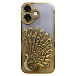 เคสโทรศัพท์ TPU ชุบไฟฟ้าลายไก่ฟ้าประดับคริสตัลกลิตเตอร์พร้อมฟิล์มเลนส์ สำหรับ iPhone 17 Pro Max, สำหรับ iPhone 17 Pro, สำหรับ iPhone 17, สำหรับ iPhone 16 Pro Max, สำหรับ iPhone 16 Pro, สำหรับ iPhone 16 Plus, สำหรับ iPhone 16, สำหรับ iPhone 15 Pro Max