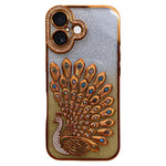 เคสโทรศัพท์ TPU ชุบไฟฟ้าลายไก่ฟ้าประดับคริสตัลกลิตเตอร์พร้อมฟิล์มเลนส์ สำหรับ iPhone 17 Pro Max, สำหรับ iPhone 17 Pro, สำหรับ iPhone 17, สำหรับ iPhone 16 Pro Max, สำหรับ iPhone 16 Pro, สำหรับ iPhone 16 Plus, สำหรับ iPhone 16, สำหรับ iPhone 15 Pro Max