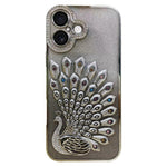 เคสโทรศัพท์ TPU ชุบไฟฟ้าลายไก่ฟ้าประดับคริสตัลกลิตเตอร์พร้อมฟิล์มเลนส์ สำหรับ iPhone 17 Pro Max, สำหรับ iPhone 17 Pro, สำหรับ iPhone 17, สำหรับ iPhone 16 Pro Max, สำหรับ iPhone 16 Pro, สำหรับ iPhone 16 Plus, สำหรับ iPhone 16, สำหรับ iPhone 15 Pro Max