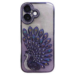 เคสโทรศัพท์ TPU ชุบไฟฟ้าลายไก่ฟ้าประดับคริสตัลกลิตเตอร์พร้อมฟิล์มเลนส์ สำหรับ iPhone 17 Pro Max, สำหรับ iPhone 17 Pro, สำหรับ iPhone 17, สำหรับ iPhone 16 Pro Max, สำหรับ iPhone 16 Pro, สำหรับ iPhone 16 Plus, สำหรับ iPhone 16, สำหรับ iPhone 15 Pro Max