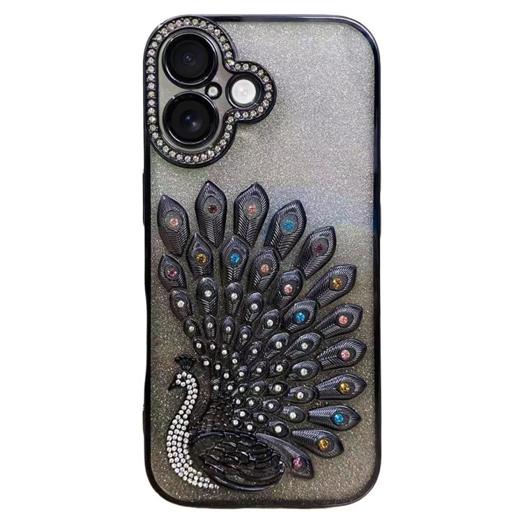 เคสโทรศัพท์ TPU ชุบไฟฟ้าลายไก่ฟ้าประดับคริสตัลกลิตเตอร์พร้อมฟิล์มเลนส์ สำหรับ iPhone 17 Pro Max, สำหรับ iPhone 17 Pro, สำหรับ iPhone 17, สำหรับ iPhone 16 Pro Max, สำหรับ iPhone 16 Pro, สำหรับ iPhone 16 Plus, สำหรับ iPhone 16, สำหรับ iPhone 15 Pro Max