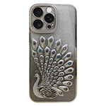 เคสโทรศัพท์ TPU ชุบไฟฟ้าลายไก่ฟ้าประดับคริสตัลกลิตเตอร์พร้อมฟิล์มเลนส์ สำหรับ iPhone 17 Pro Max, สำหรับ iPhone 17 Pro, สำหรับ iPhone 17, สำหรับ iPhone 16 Pro Max, สำหรับ iPhone 16 Pro, สำหรับ iPhone 16 Plus, สำหรับ iPhone 16, สำหรับ iPhone 15 Pro Max