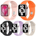 ชุด 5 ชิ้น xDfind สายนาฬิกากีฬาแบบซิลิโคนสีพื้น สำหรับ Apple Watch 42 / 44 / 45 / 46 / 49 มม., สำหรับ Apple Watch 38 / 40 / 41 / S11 42 มม.
