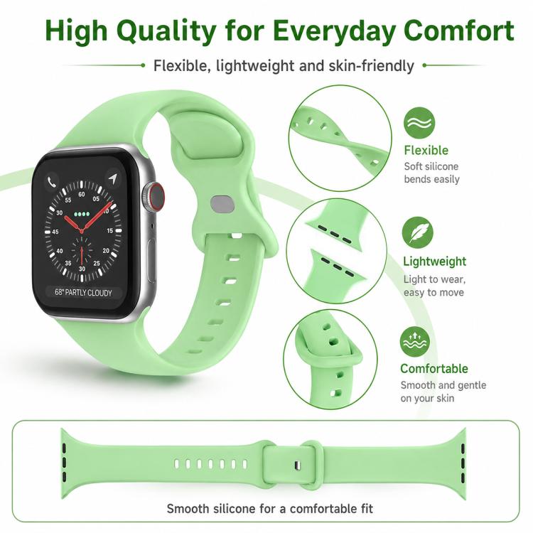ชุด 5 ชิ้น xDfind สายนาฬิกาซิลิโคนหัวเข็มขัดผีเสื้อ สำหรับ Apple Watch 42 / 44 / 45 / 46 / 49 มม., สำหรับ Apple Watch 38 / 40 / 41 / S11 42 มม.
