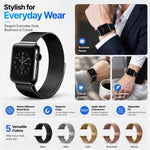 ชุด 5 ชิ้น xDfind สายนาฬิกาโลหะแบบ Milanese Loop แบบแม่เหล็ก สำหรับ Apple Watch 42 / 44 / 45 / 46 / 49 มม., สำหรับ Apple Watch 38 / 40 / 41 / S11 42 มม.