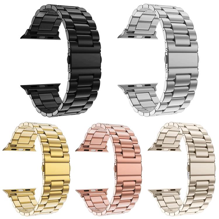 ชุด 5 ชิ้น xDfind สายนาฬิกาสแตนเลสสตีลหัวเข็มขัดพับแบบลูกปัดสามเม็ด สำหรับ Apple Watch 42 / 44 / 45 / 46 / 49 มม., สำหรับ Apple Watch 38 / 40 / 41 / S11 42 มม.