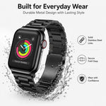 ชุด 5 ชิ้น xDfind สายนาฬิกาสแตนเลสสตีลหัวเข็มขัดพับแบบลูกปัดสามเม็ด สำหรับ Apple Watch 42 / 44 / 45 / 46 / 49 มม., สำหรับ Apple Watch 38 / 40 / 41 / S11 42 มม.