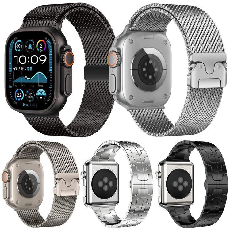 ชุด 5 ชิ้น xDfind สายนาฬิกาผสม Milanese หัวเข็มขัดร่ม + หัวเข็มขัดผีเสื้อ สำหรับ Apple Watch 42 / 44 / 45 / 46 / 49 มม., สำหรับ Apple Watch 38 / 40 / 41 / S11 42 มม.