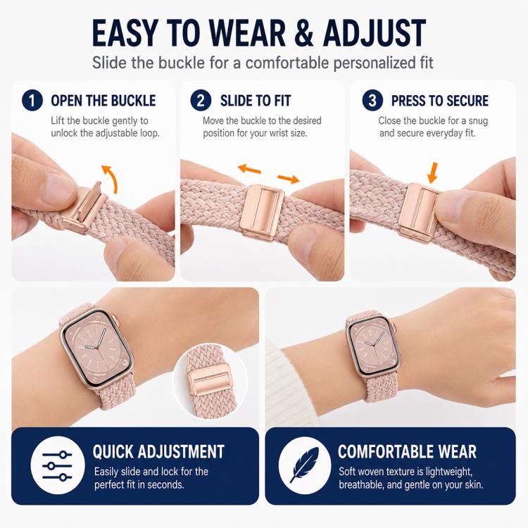 ชุด 5 ชิ้น xDfind สายนาฬิกาถักแบบแม่เหล็กหัวเข็มขัด สำหรับ Apple Watch 42 / 44 / 45 / 46 / 49 มม., สำหรับ Apple Watch 38 / 40 / 41 / S11 42 มม.